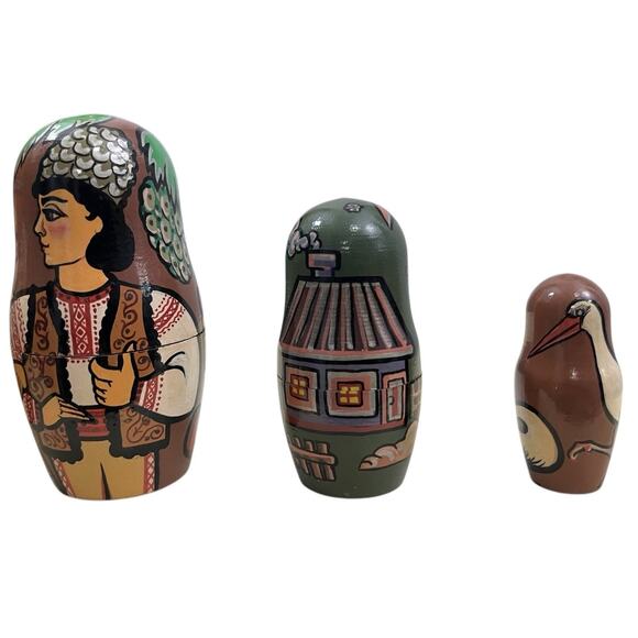 Vtg BIG 5-Pc Matryoshka Nesting Doll 1992 Signed Backakoba H Russian Painted - Picture 8 of 12